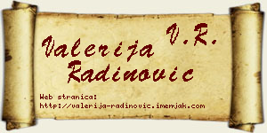 Valerija Radinović vizit kartica